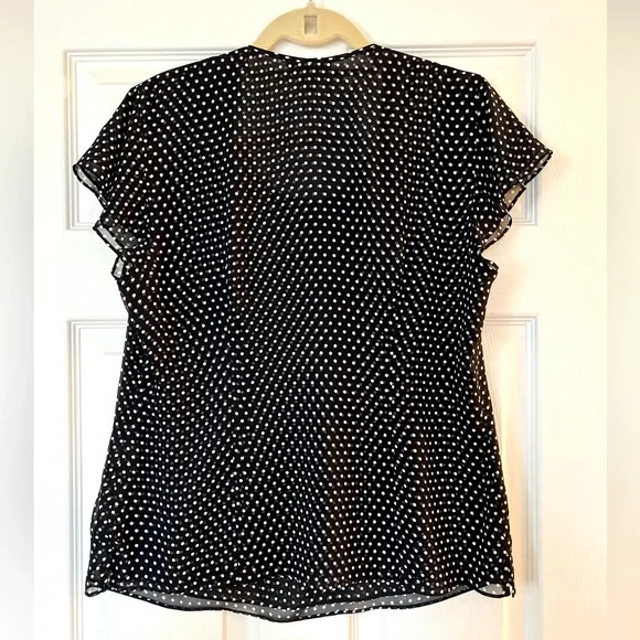 Talbots Pure Silk Ruffle Tee - Picture 2 of 4